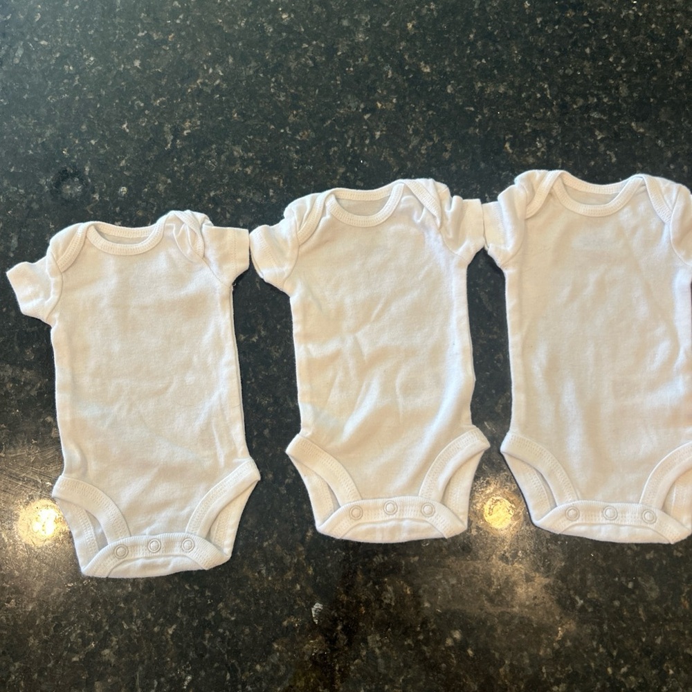 Carter's Soft White Baby Bodysuits